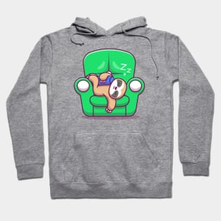 Cute Sloth Sleeping On Couch Hoodie